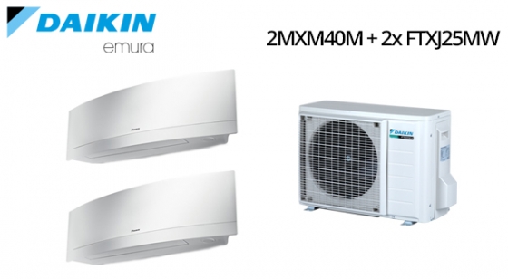 Climatizzatore Daikin Emura Inverter DUAL  2MXM40M + 2x FTXJ25MW Vendita Impianti Climatizzazione Residenziale