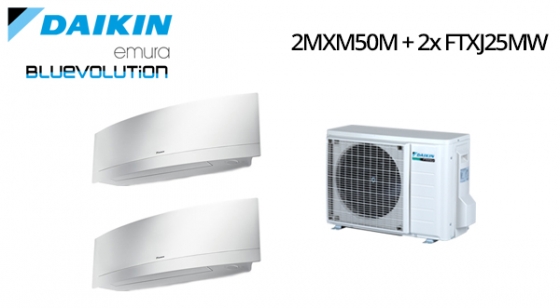 Climatizzatore Daikin Emura Inverter DUAL 2MXM50M + 2x FTXJ25MW Vendita Impianti Climatizzazione Residenziale