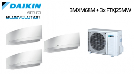 Climatizzatore Daikin Emura Inverter 3MXM68M + 3x FTXJ25MW Vendita Impianti Climatizzazione Residenziale