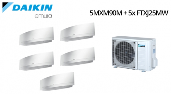 Climatizzatore Daikin Emura Inverter 5MXM90M + 5x FTXJ25MW Vendita Impianti Climatizzazione Residenziale
